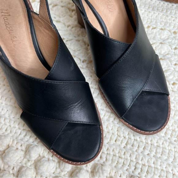 MADEWELL Women’s The Ruthie Crisscross Sandal Leather Black Round Block Heel 6.5 - Picture 11 of 13